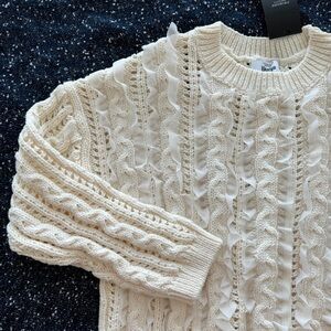 Primark X Rita Ora open weave cropped sweater NWT